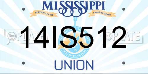 14IS512 Mississippi License Plate