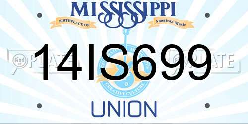 14IS699 Mississippi License Plate