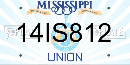 14IS812 Mississippi License Plate