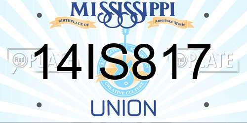 14IS817 Mississippi License Plate