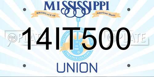 14IT500 Mississippi License Plate