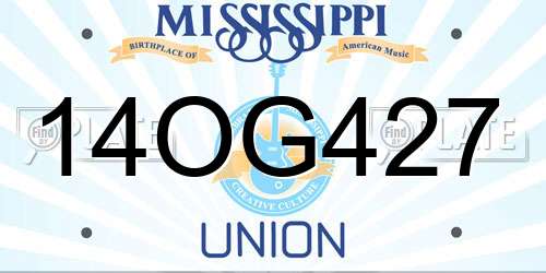 14OG427 Mississippi License Plate