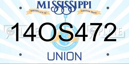 14OS472 Mississippi License Plate