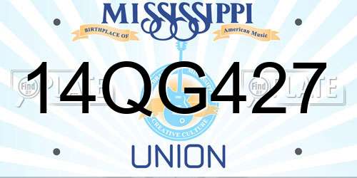 14QG427 Mississippi License Plate