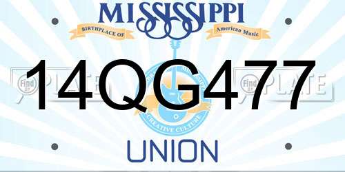 14QG477 Mississippi License Plate