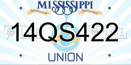 14QS422 Mississippi License Plate