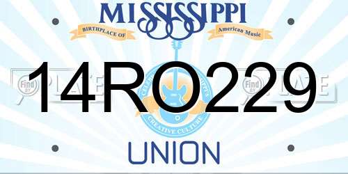 14RO229 Mississippi License Plate