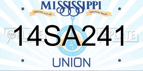 14SA241 Mississippi License Plate