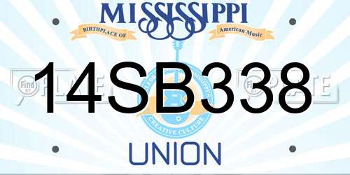 14SB338 Mississippi License Plate