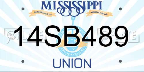 14SB489 Mississippi License Plate