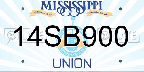 14SB900 Mississippi License Plate