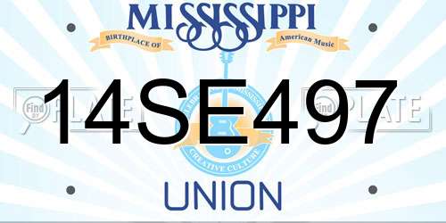 14SE497 Mississippi License Plate