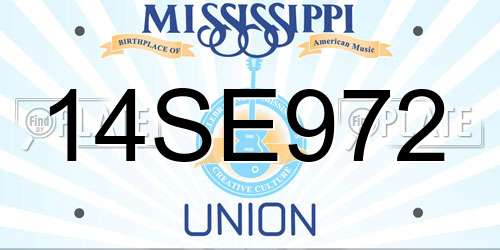 14SE972 Mississippi License Plate