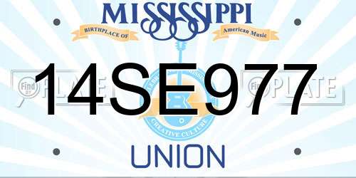 14SE977 Mississippi License Plate