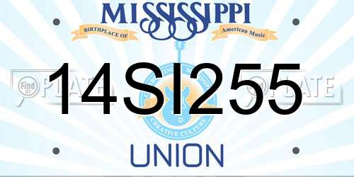 14SI255 Mississippi License Plate