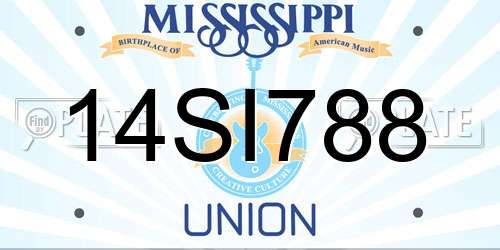 14SI788 Mississippi License Plate