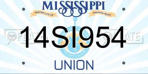 14SI954 Mississippi License Plate