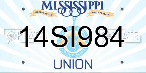 14SI984 Mississippi License Plate