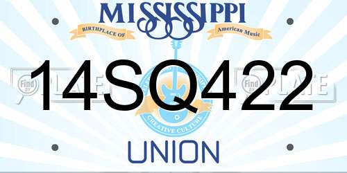 14SQ422 Mississippi License Plate