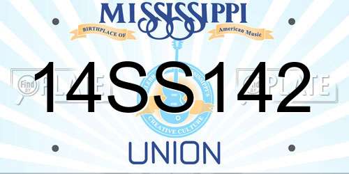 14SS142 Mississippi License Plate