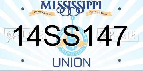 14SS147 Mississippi License Plate