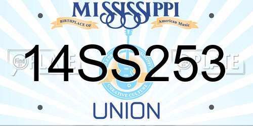 14SS253 Mississippi License Plate