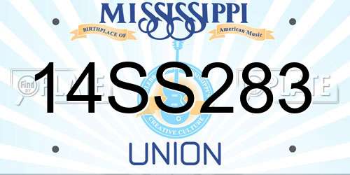 14SS283 Mississippi License Plate
