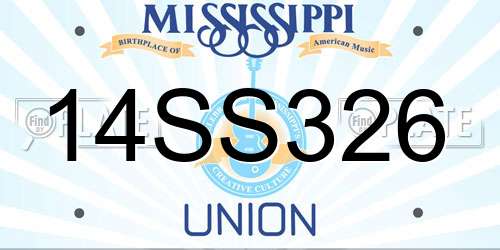 14SS326 Mississippi License Plate