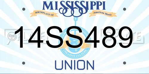 14SS489 Mississippi License Plate