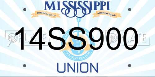 14SS900 Mississippi License Plate