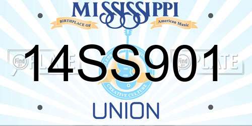 14SS901 Mississippi License Plate
