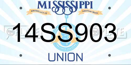14SS903 Mississippi License Plate