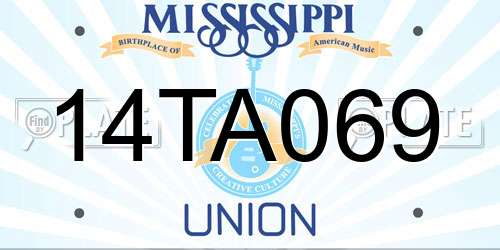 14TA069 Mississippi License Plate