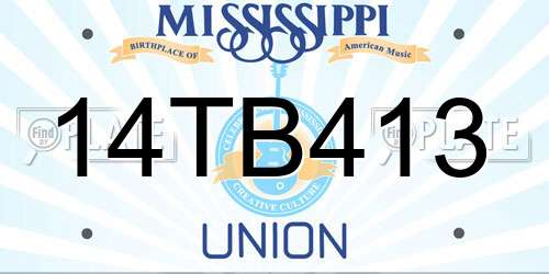 14TB413 Mississippi License Plate