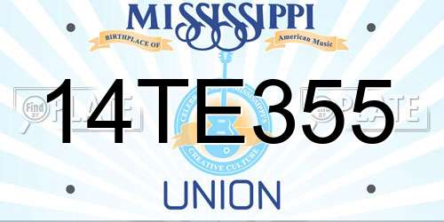 14TE355 Mississippi License Plate
