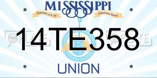14TE358 Mississippi License Plate