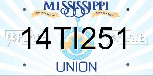 14TI251 Mississippi License Plate