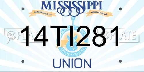 14TI281 Mississippi License Plate