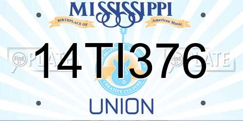 14TI376 Mississippi License Plate