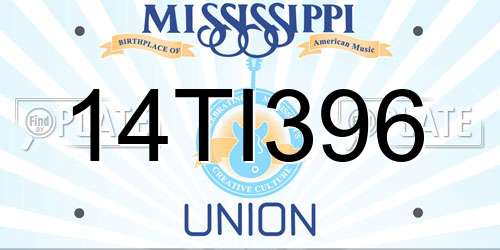 14TI396 Mississippi License Plate
