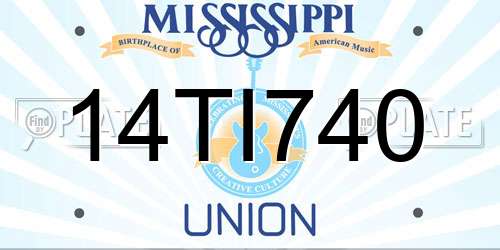 14TI740 Mississippi License Plate