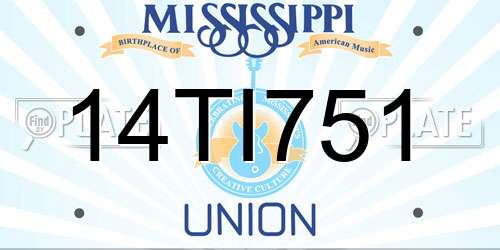 14TI751 Mississippi License Plate