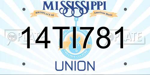 14TI781 Mississippi License Plate