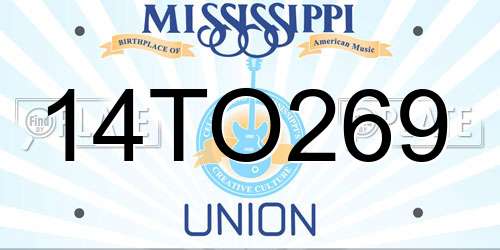 14TO269 Mississippi License Plate