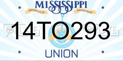 14TO293 Mississippi License Plate