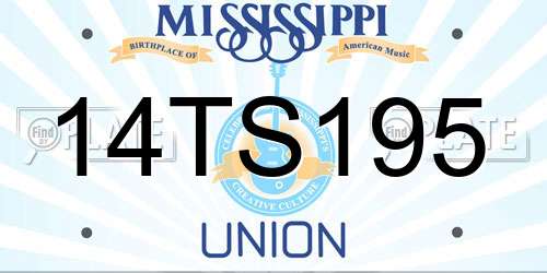 14TS195 Mississippi License Plate