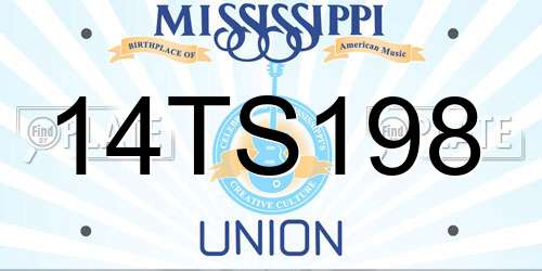 14TS198 Mississippi License Plate