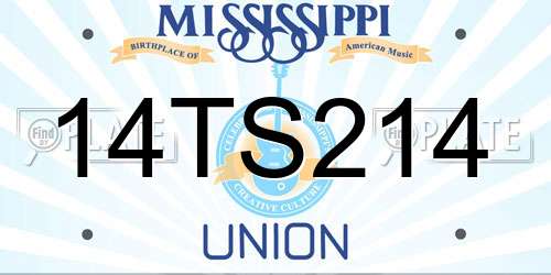 14TS214 Mississippi License Plate