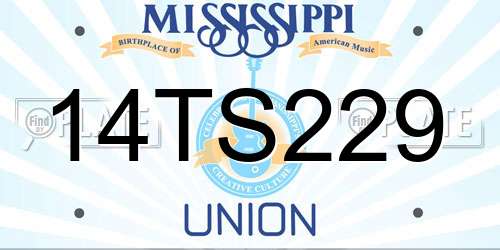 14TS229 Mississippi License Plate