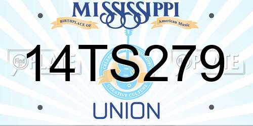 14TS279 Mississippi License Plate